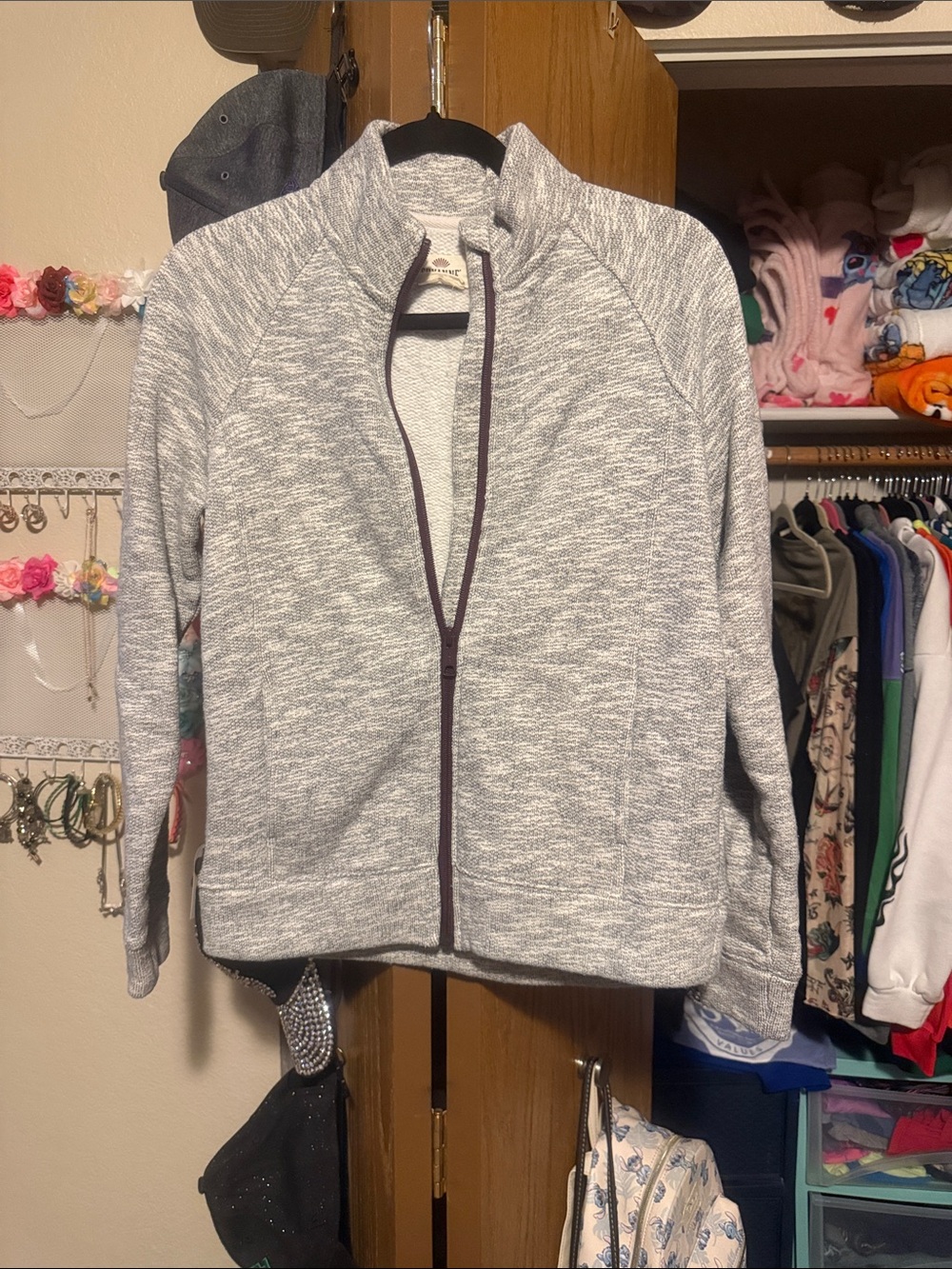 Shyanne Heather Gray Full-Zip Bomber Jacket